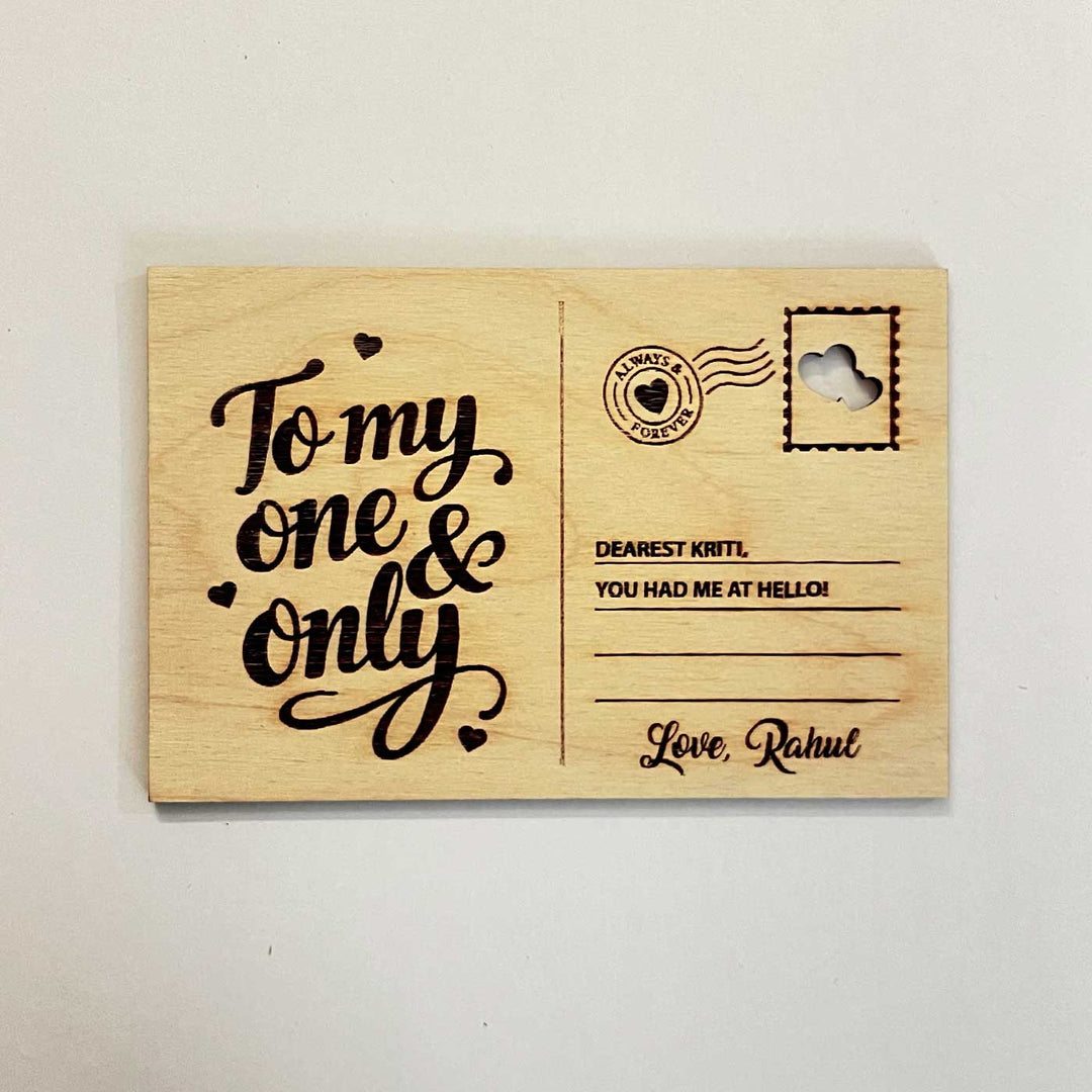 Personalized Birchwood Postcard With Stand