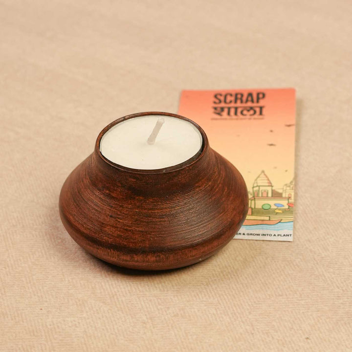 Handmade Panchdeep Wooden Hamper | Includes Candles, Seed Card And Outer Box
" | Set Of 5