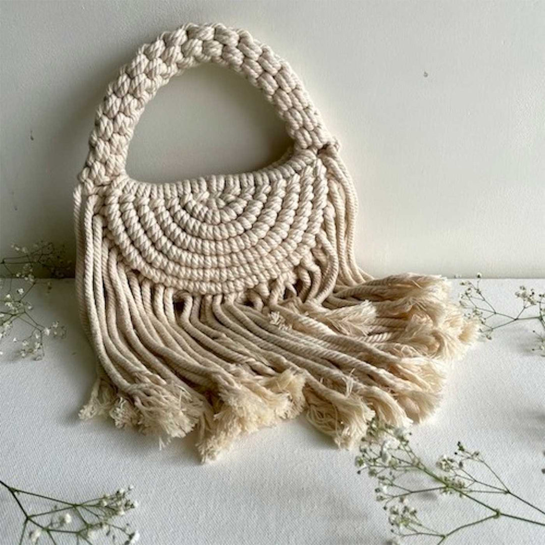 Handmade Macrame Oyster Handbag