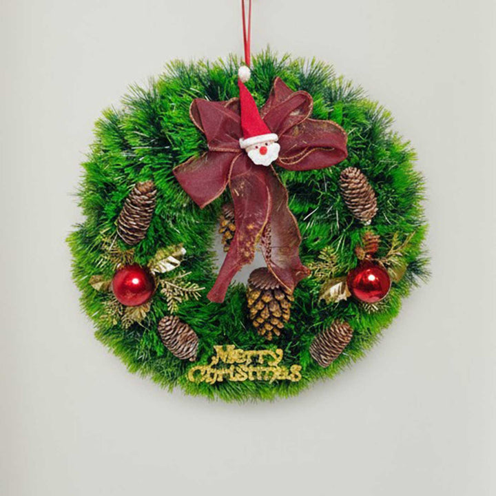 Handmade Crimson Pine Plastic Wreath