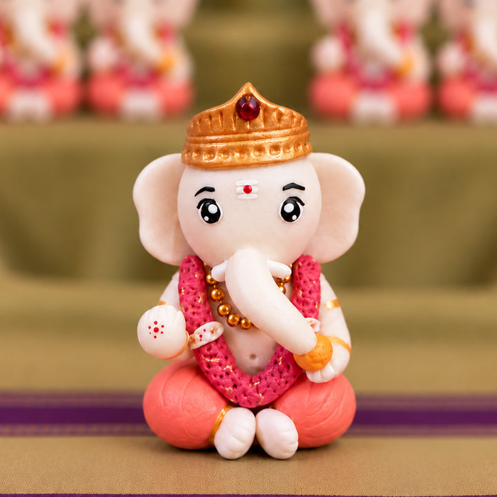 Handmade Miniature Ganesha Clay Golu Doll For Festive Decor