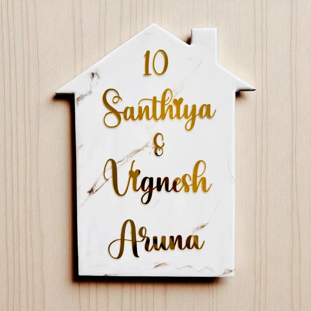 Personalized White House Shaped Resin Name Plate