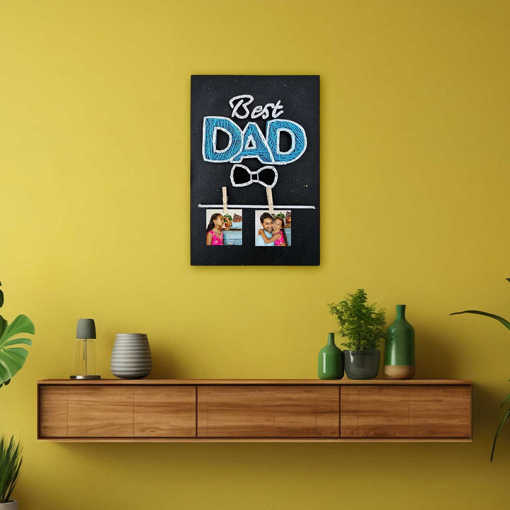 Photo Personalized Handmade String Art Best Dad Wooden Wall Decor