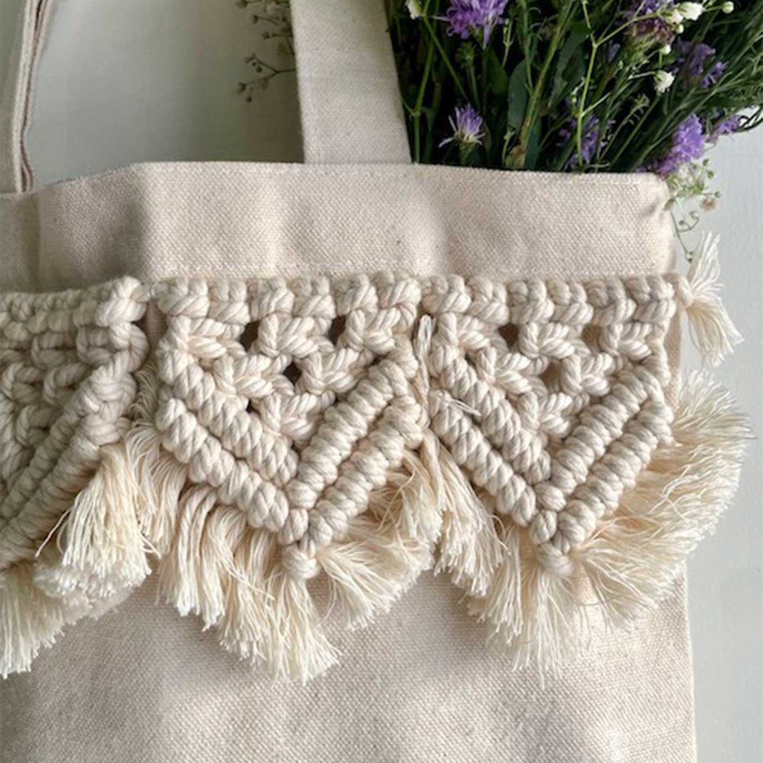 Handmade Macrame Sutra Tote Bag
