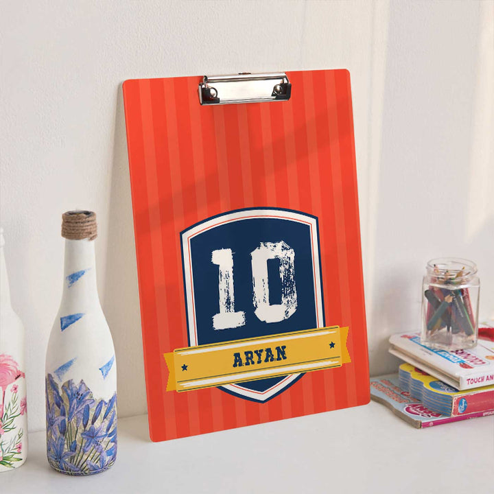 Personalized Jersey Number Theme Acrylic Clipboard