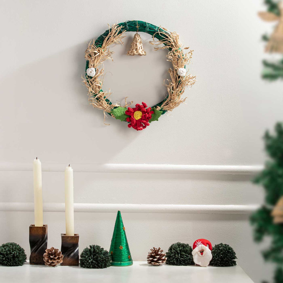 Lightweight Handmade Bamboo Jolly Bell Wreath