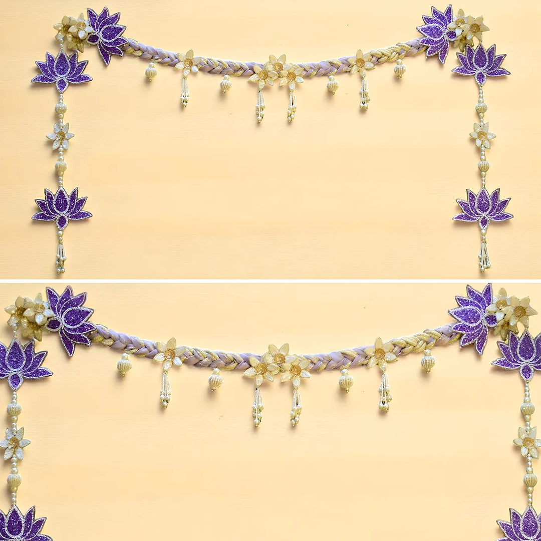 Handmade Decorative Beaded Lotus Radiance Toran