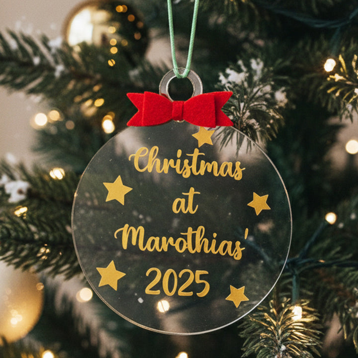 Personalized Round Acrylic Ornament For Christmas Tree Decoration