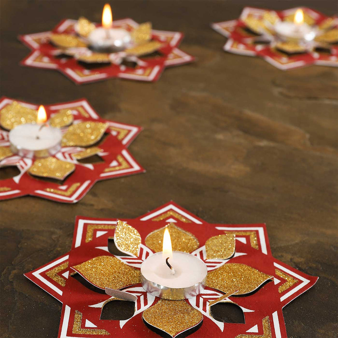 Handmade Mandana Rangoli Design Paper Tealight Holder