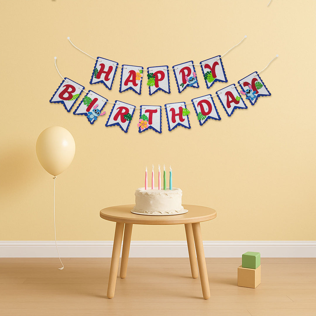 Handmade Stitch Theme Felt Happy Birthday Banner