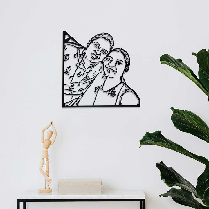 Photo Personalized Handmade Laser Cut Siblings Theme Metal Decorative Plaque