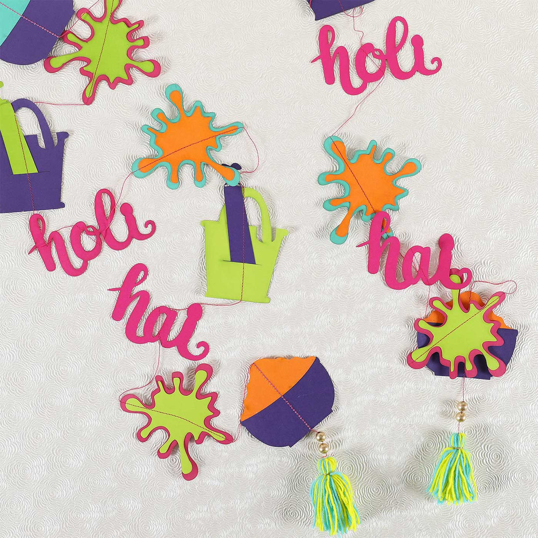 Handmade Holi Themed Paper Hanging
