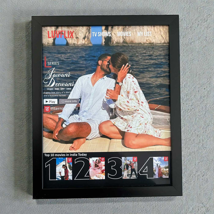 Photo Personalized Netflix Theme MDF Wood Photo Frame For Couples