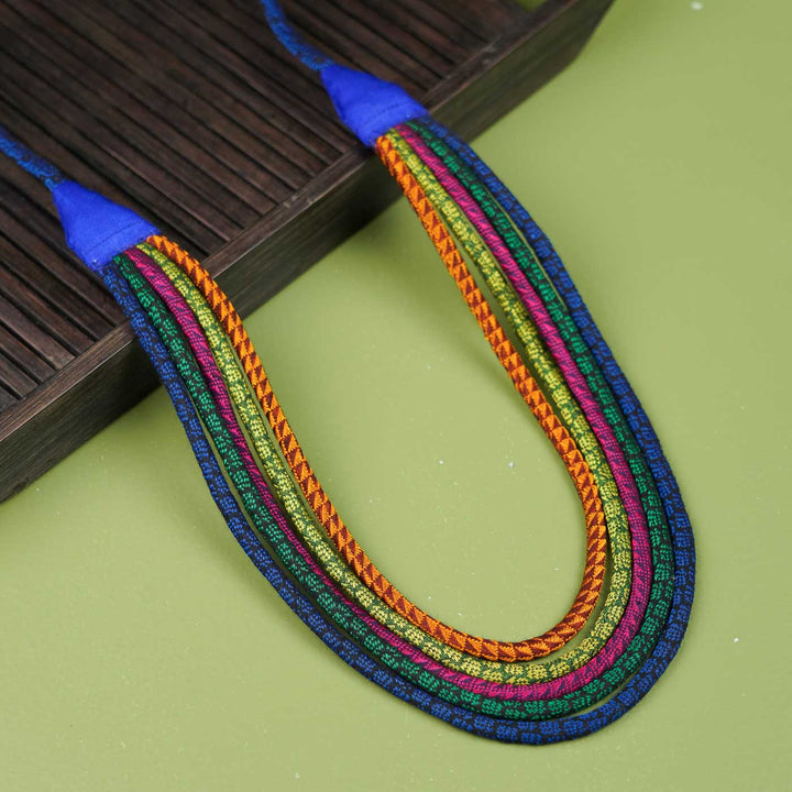 Handmade Multicolor Classic Panchadhanush Khunn Fabric Cotton Necklace