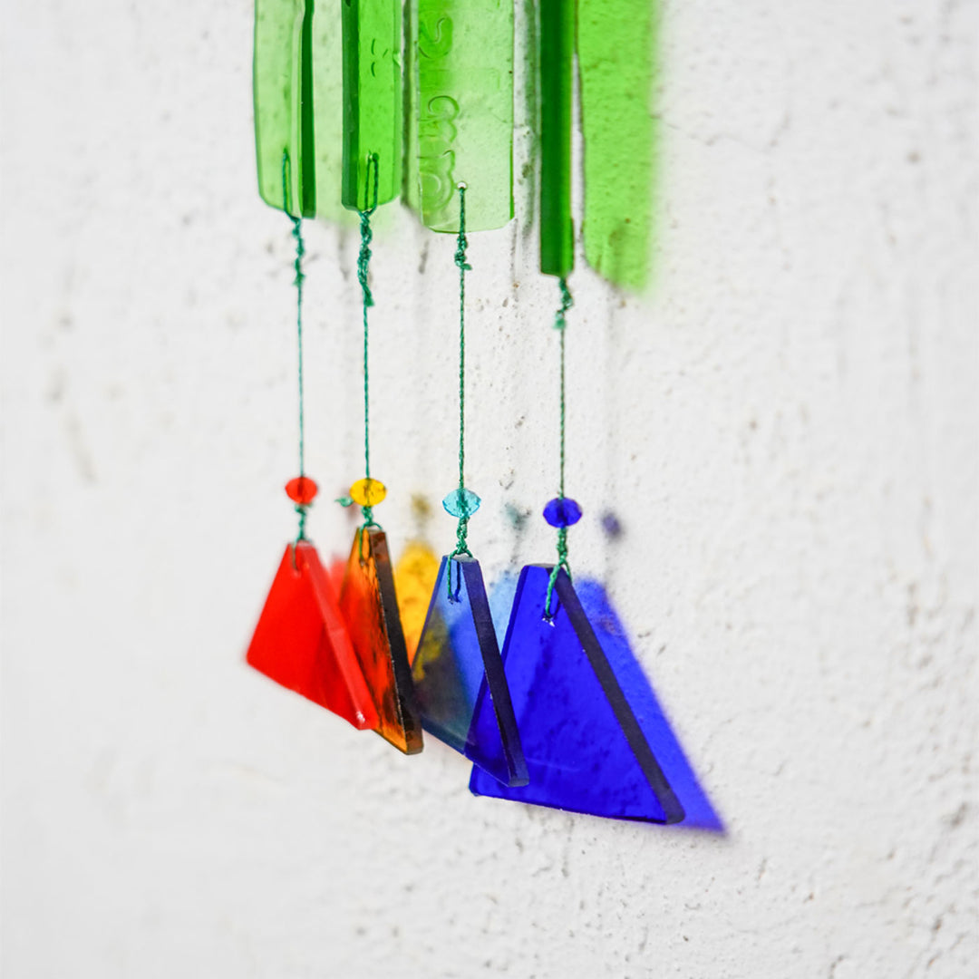 Upcycled Prism Stained Glass Windchime