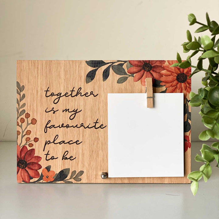 Photo Personalized Flower Theme Wooden Decorative Plaque