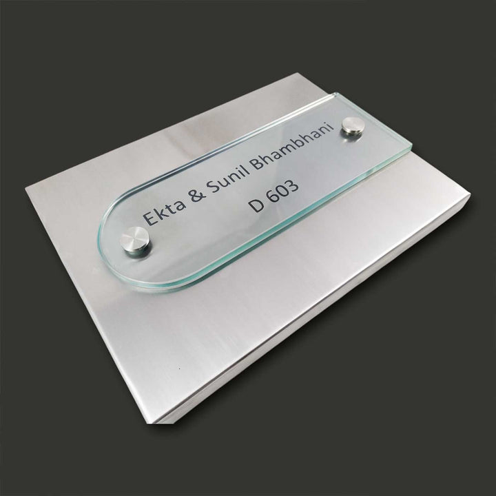 Personalized Engraved Minimalist Stainless Steel Name Plate