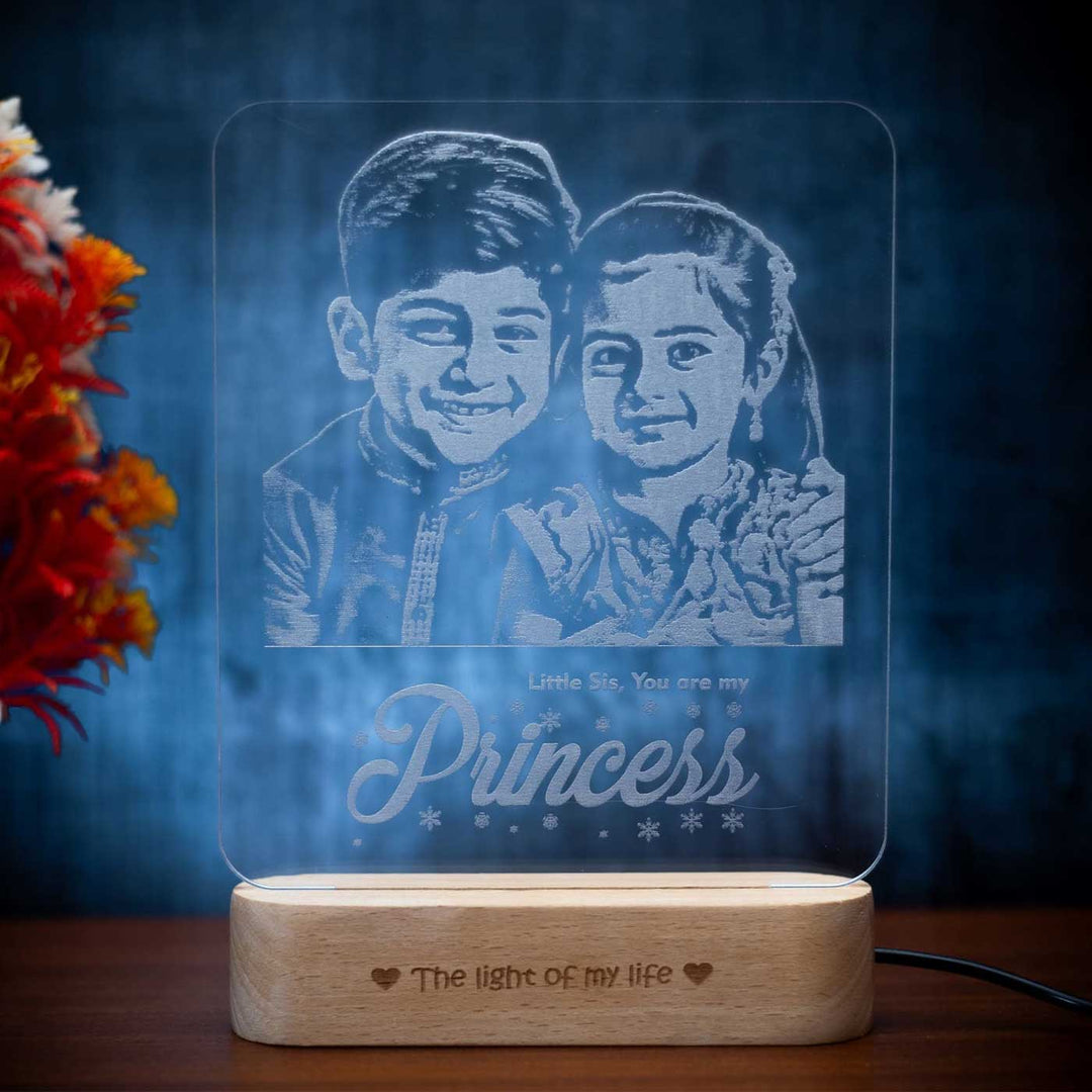 Photo Personalized Engraved Princess Theme Acrylic Table Lamp