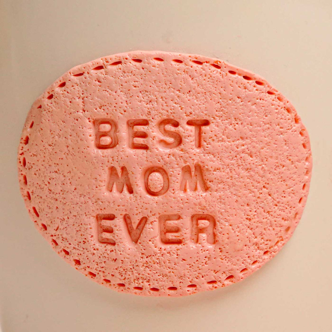 Personalized Hand-Painted Polymer Clay Best Mom Ever Theme Ceramic Mug