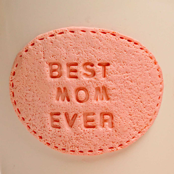 Personalized Hand-Painted Polymer Clay Best Mom Ever Theme Ceramic Mug