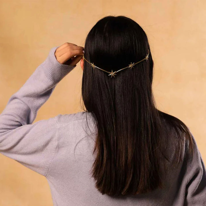 Handmade Sitaare 18k Gold Plated Reverse Headband For Weddings