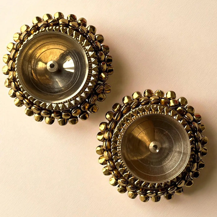 Golden Ghungroo Oil Lamp / Diya | Set Of 2