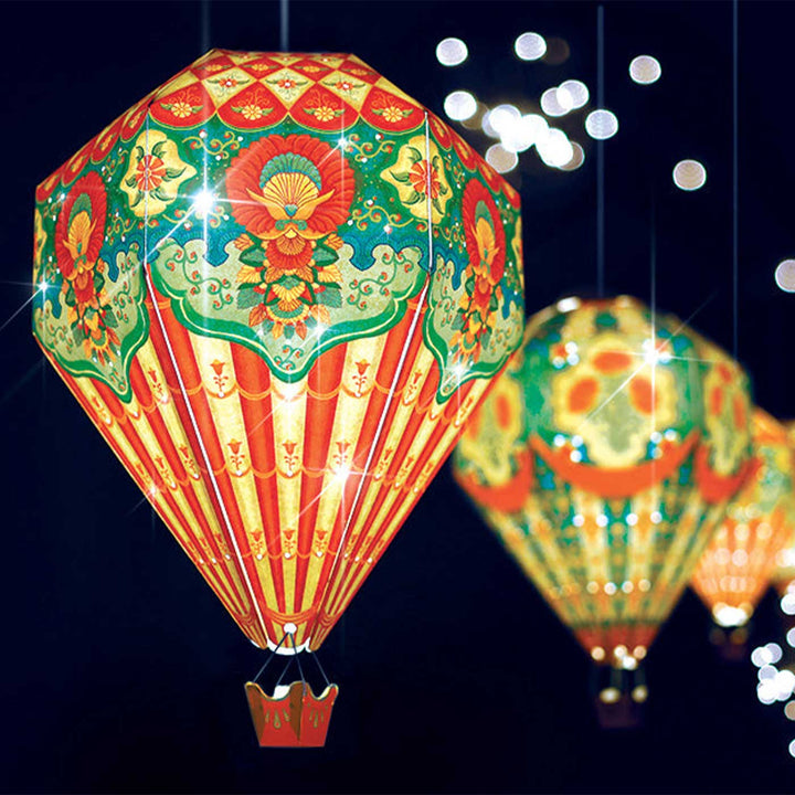 Handmade Printed Small Red Hot Air Balloon Design DIY Lampshade