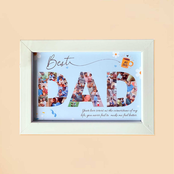 Photo Personalized "Best Dad" Wooden Framed Decorative Plaque For Fathers