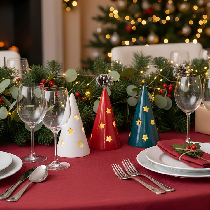 Handmade Holiday Hearth Ceramic Tealight Holder For Christmas Decoration