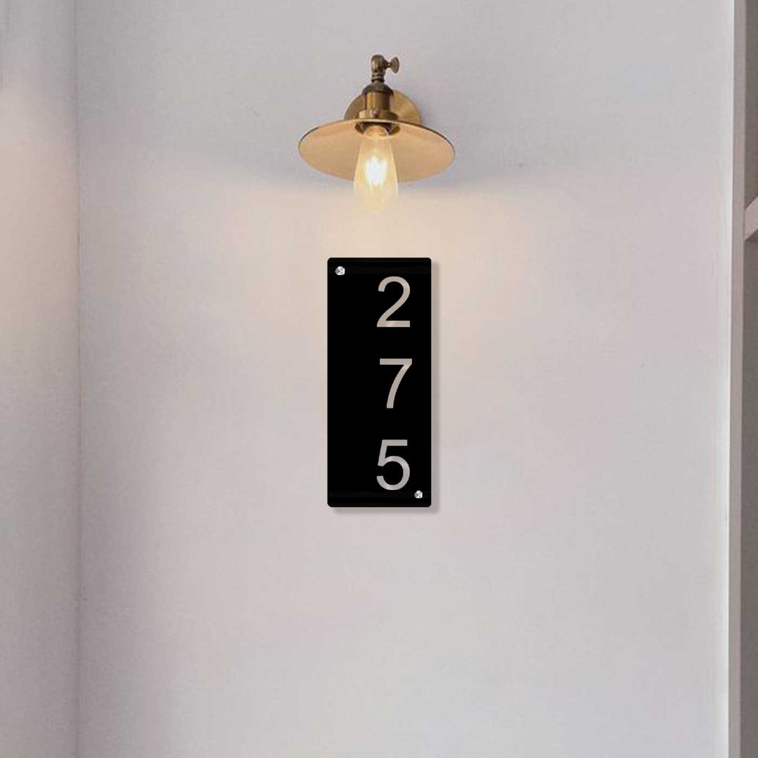 Personalized Laser Cut Minimalist Design Steel Vertical Name Plate
