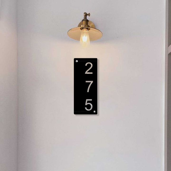 Personalized Laser Cut Minimalist Design Steel Vertical Name Plate