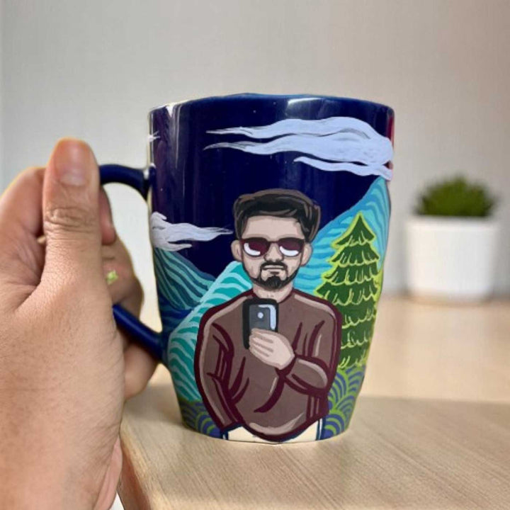 Photo Personalized Hand-Painted Pop Art Illustrated Caricature Mug | 300 ML