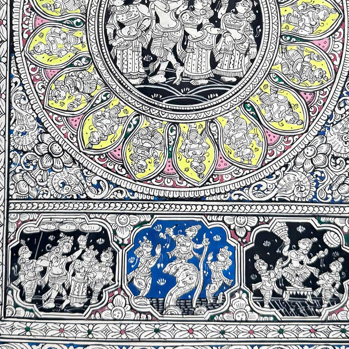 19 X 13 Inch | Handmade Canvas Story Of Krishna Painting