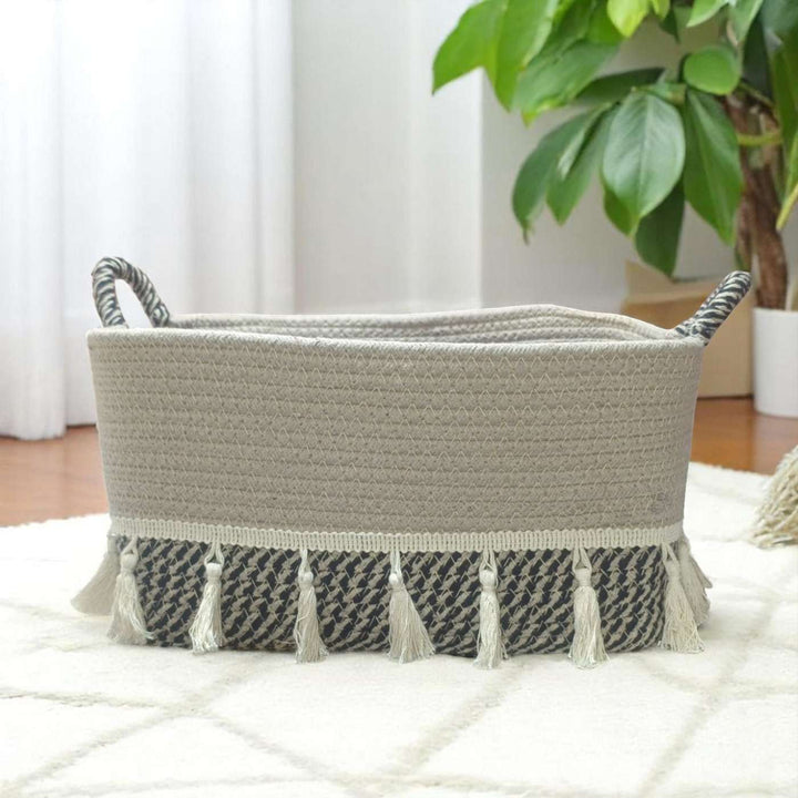 Handmade Coil Basketry Cotton Rope Storage Baskets