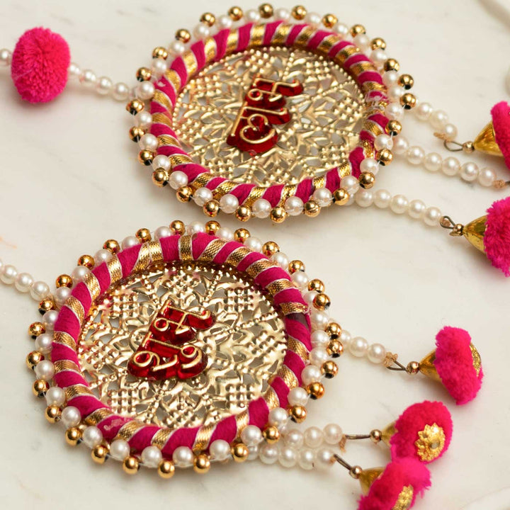 Handmade Tejasvi Shubh Labh Metal Decorative Plaque