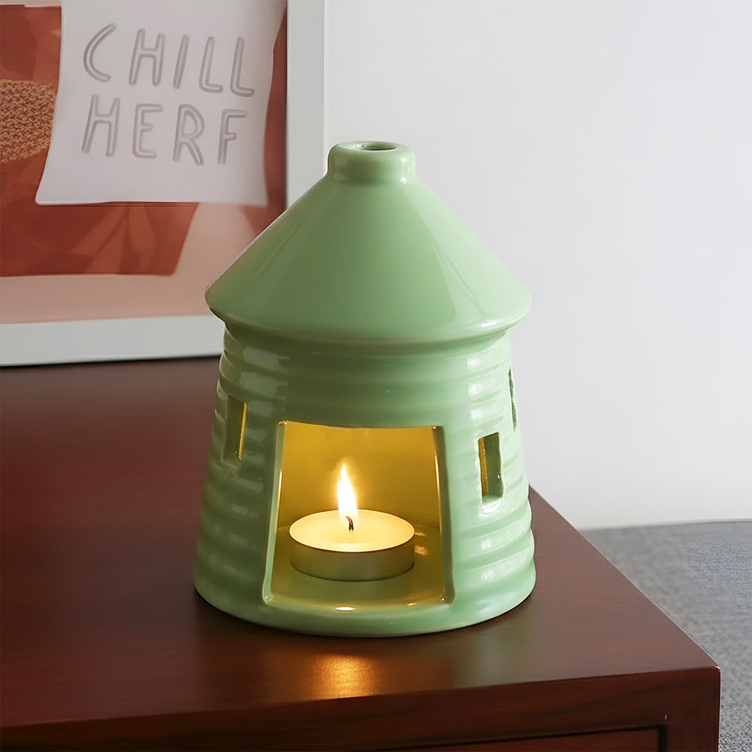 Handmade Hagrid's Hut Ceramic Tealight Holder For Christmas Decoration