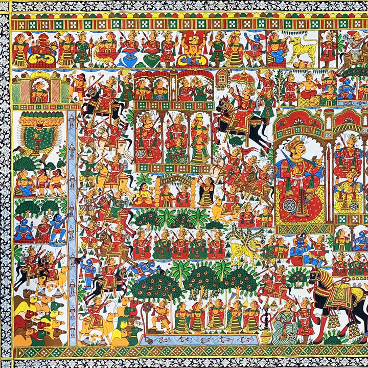 46 X 65 Inch | Story of Pabuji Paper Phad Painting