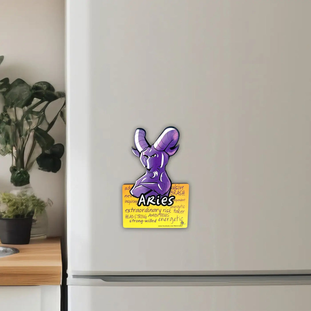 Printed Aries Zodiac Sign MDF Wood Fridge Magnet