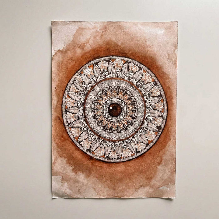 8 x 11.8 Inch | Handmade Paper Mandala Coffee Painting