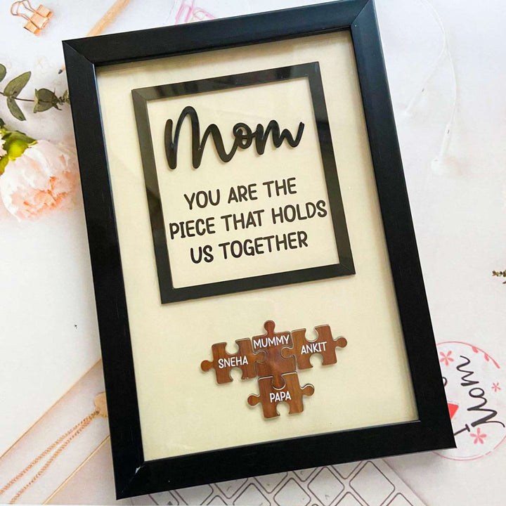 Personalized Handmade Puzzle Theme MDF Wood Decorative Plaque For Mothers
