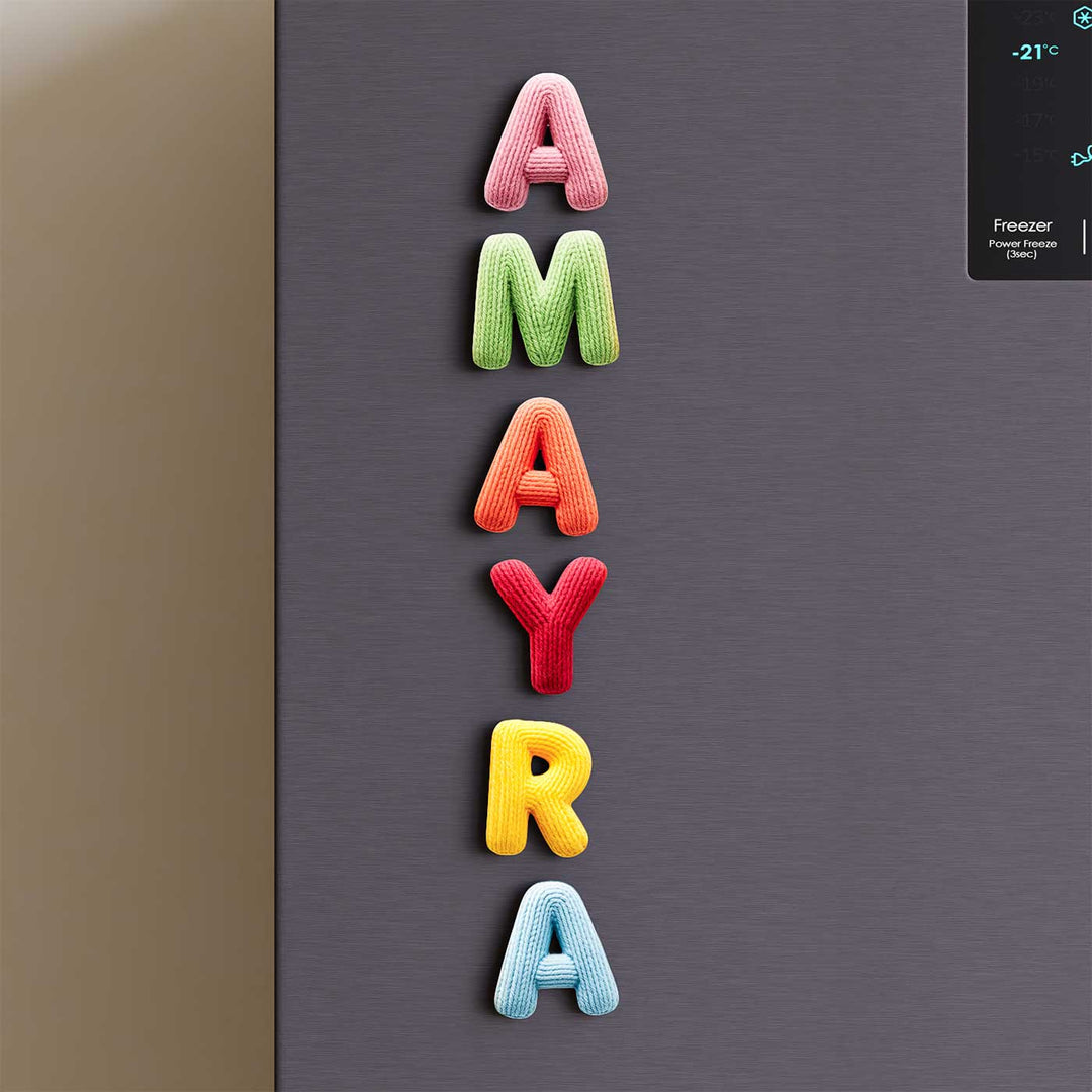 Personalized Acrylic Colourful Knitted Look Fridge Magnet