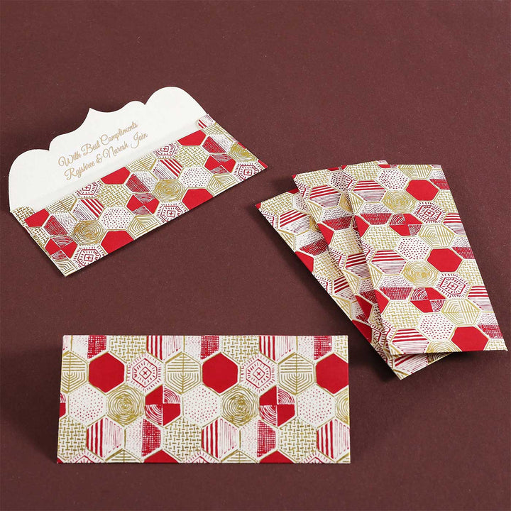 Personalized Handmade Jashn Paper Envelopes | Set Of 10