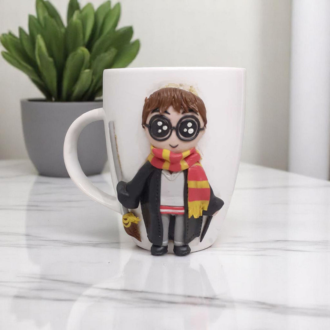 Handmade Polymer Clay Wizard Theme Ceramic Mug