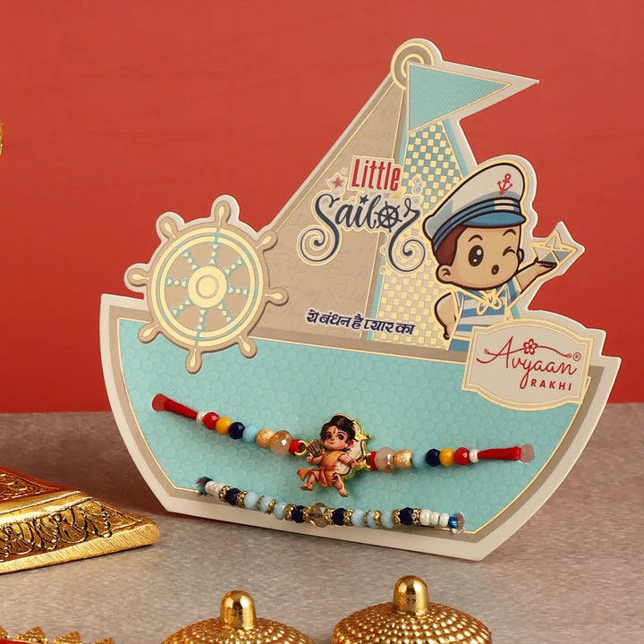 Handmade Shri Ram Rakhi Hamper | Includes 1 Ramdarbar Idol, 2 Rakhis, 1 Roli Chawal