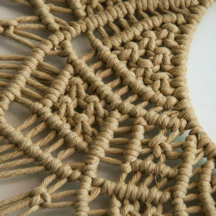 Handmade Macrame Beige Big Mandala Design Coton Wall Hanging