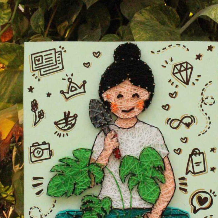 Personalized String Art Gardening Theme MDF Decorative Plaque For Mothers