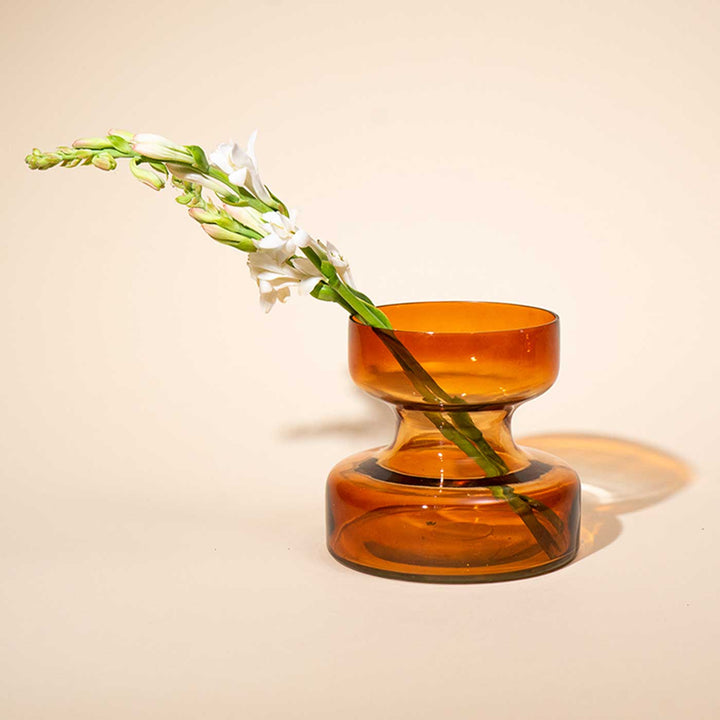 Handmade Ombre Haze Brown Glass Vase