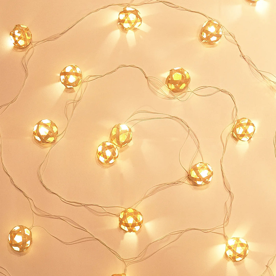 Star Full Moon Eco-Friendly Handmade Woven Bamboo LED Fairy Light