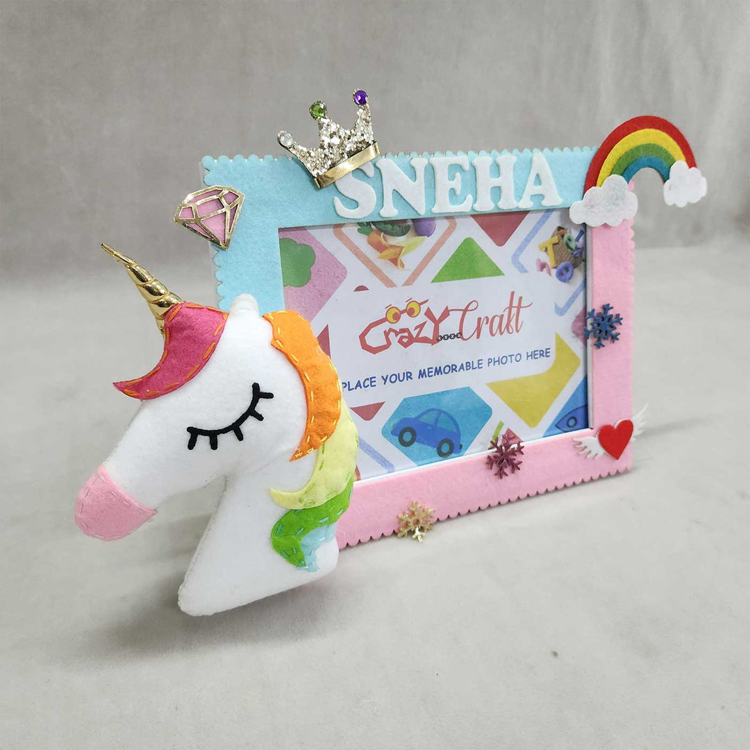 Personalized Unicorn Theme Felt Photo Frame