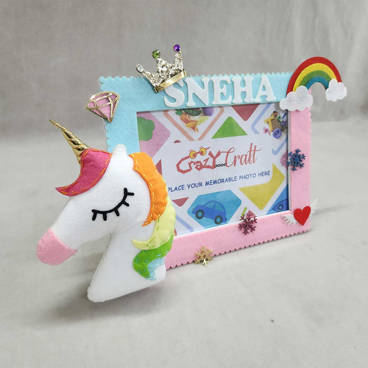 Personalized Unicorn Theme Felt Photo Frame